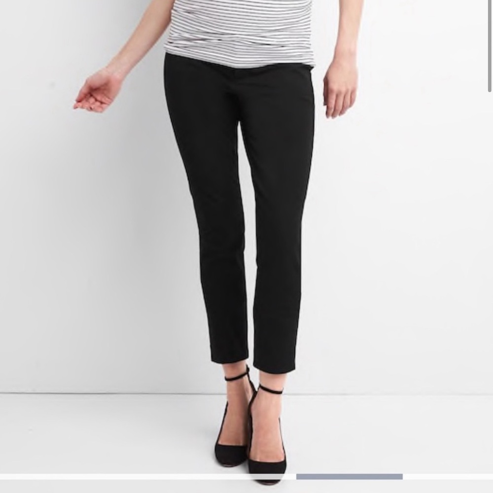 Gap Maternity Inset Panel Skinny Ankle Pants Black Size 16 - Picture 1 of 3